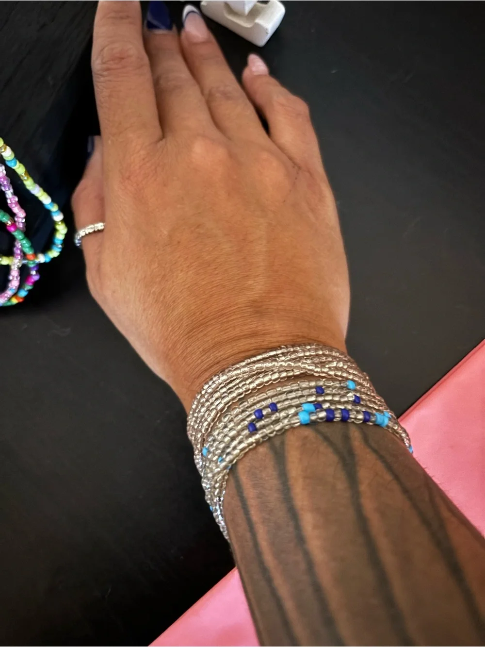 Bundle and Save! Multicolor Seed Bead Layered Necklace - Picture 3 of 4
